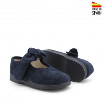 Zapato mercedita azul marino Condiz vista tres cuartos