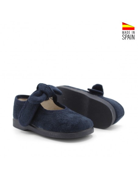 Zapato mercedita azul marino Condiz vista tres cuartos