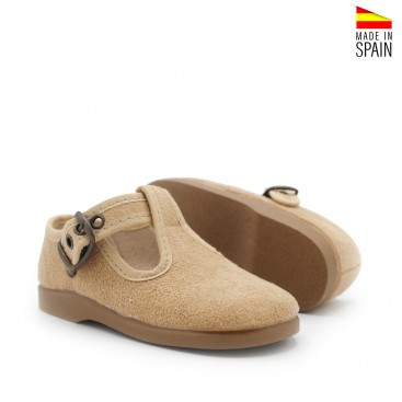 Zapato pepito serratex beige vista tres cuartos