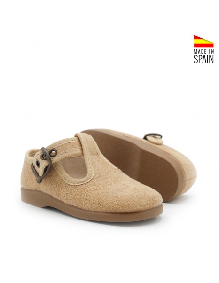 Zapato pepito serratex beige vista tres cuartos