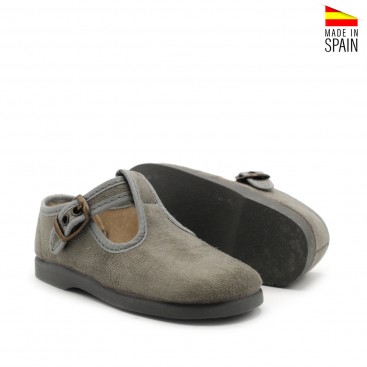 Zapato pepito serratex gris vista tres cuartos