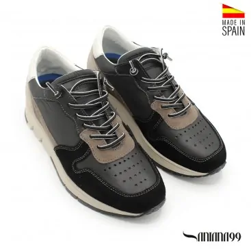 ZAPATILLA PIEL CASUAL NEGRA