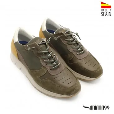 ZAPATILLA PIEL CASUAL verdes