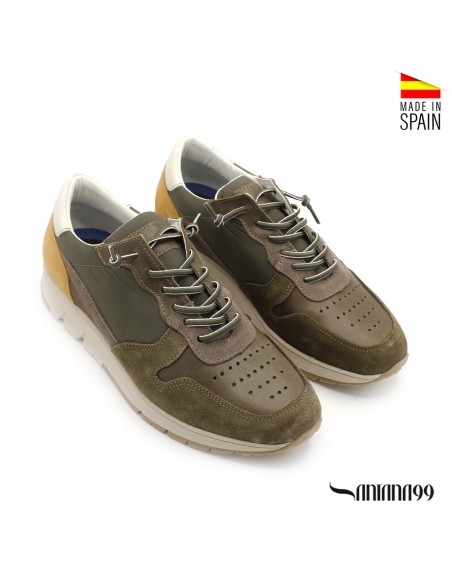 ZAPATILLA PIEL CASUAL verdes