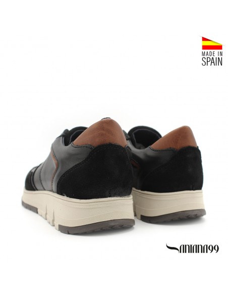 zapatillas casual piel negras