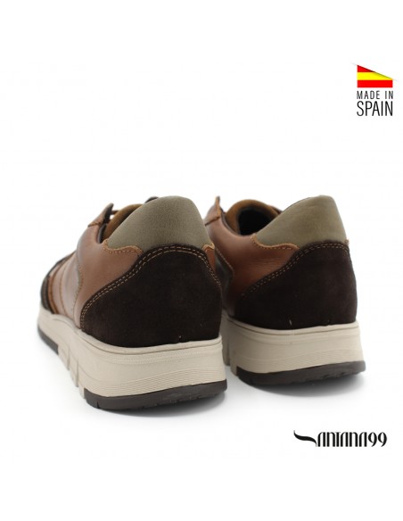 zapatillas casual piel marrón