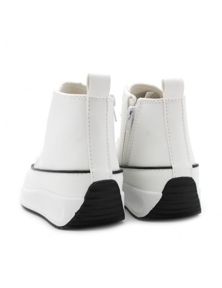 botines con plataforma blancos niña