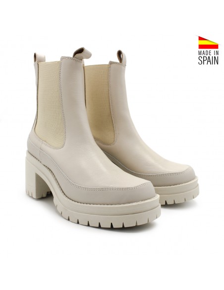 botines plataforma beige