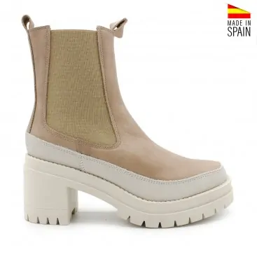 botines tacón camel