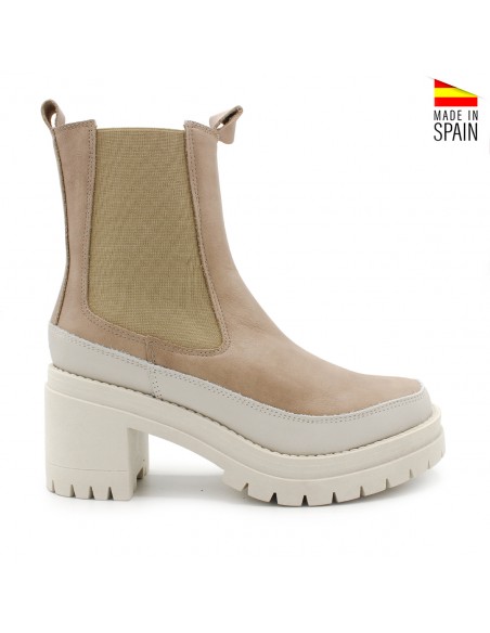 botines tacón camel