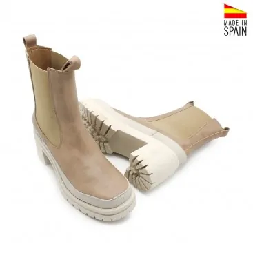 botines plataforma camel