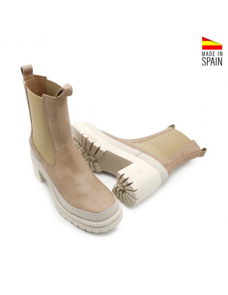 botines plataforma camel