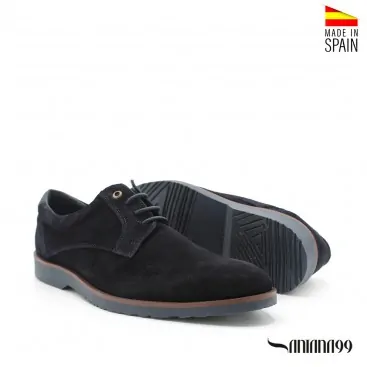 zapatos serraje azul marino vestir
