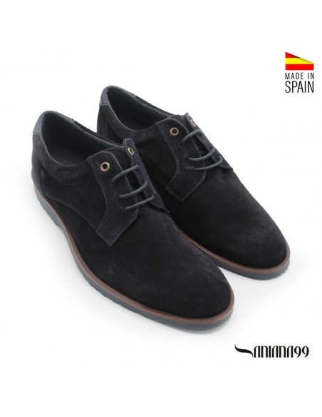 zapatos serraje azul marino hombre