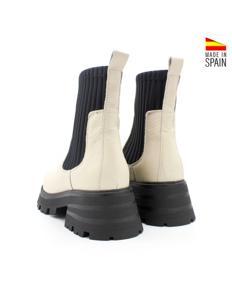 botines plataforma beige