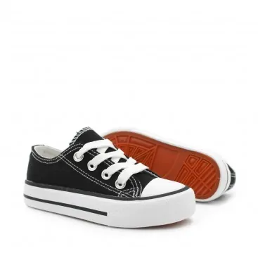 zapatilla lona negra infantil