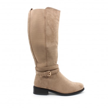 bota plana elástica beige