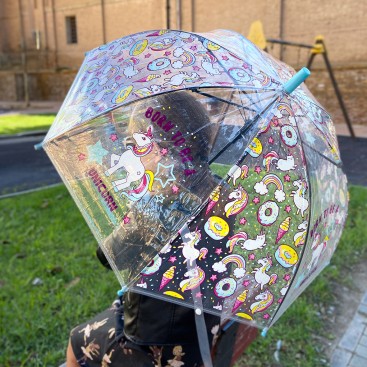 Paraguas transparente niña
