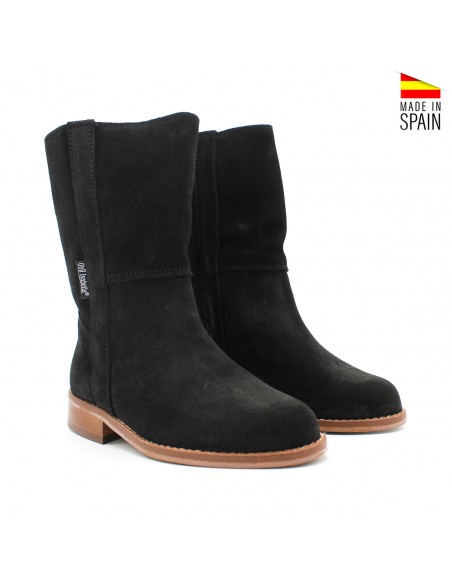 bota campera niña negra