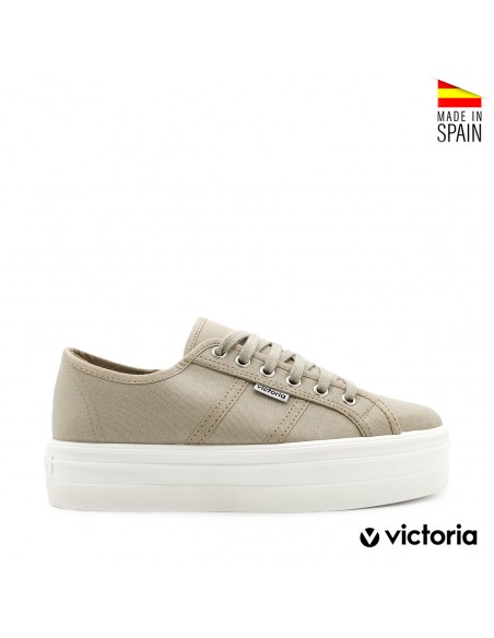 zapatilla lona victoria beige