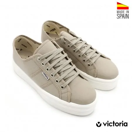 zapatillas lona plataforma beige