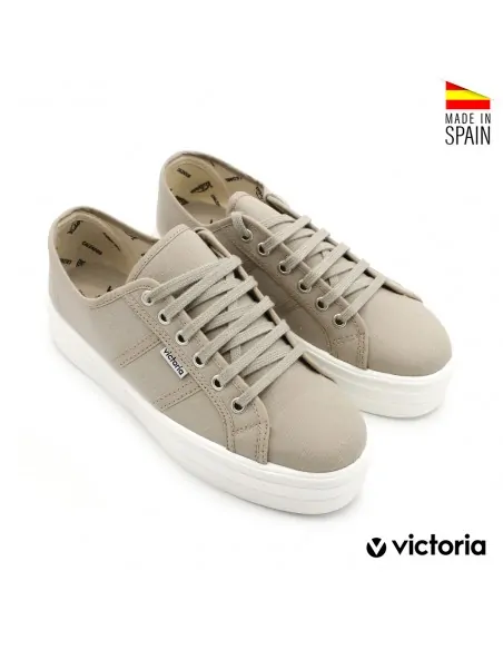 zapatillas lona plataforma beige