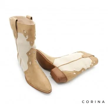 Botín campero beige