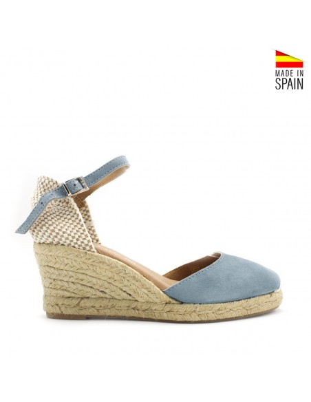 alpargatas cuña azul celeste