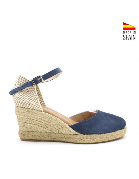 alpargatas cuña azul marino