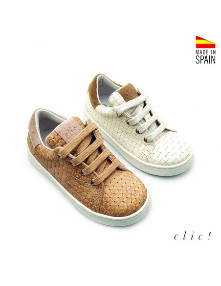 zapatilla piel trenzada