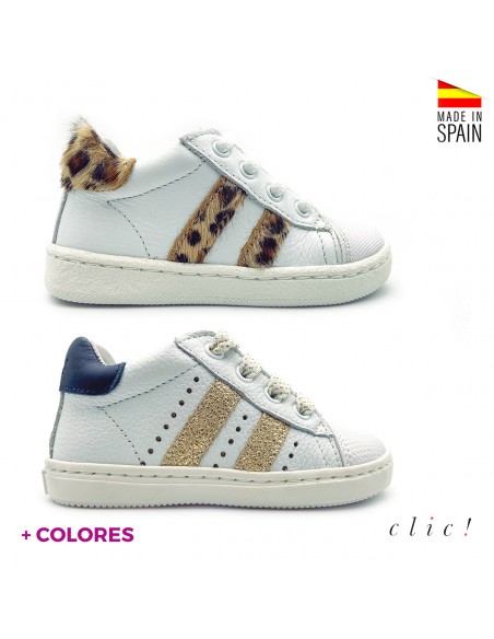 Zapatillas bebe piel