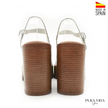 sandalias blancas tacón y plataforma