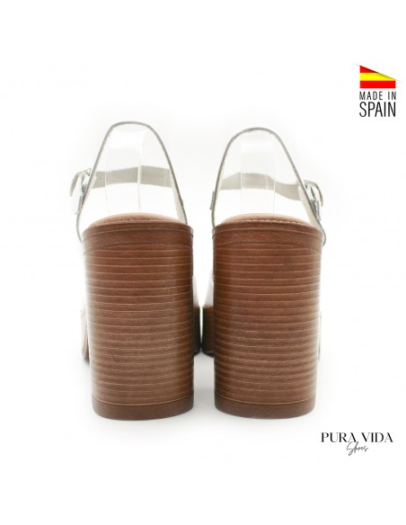 sandalias blancas tacón y plataforma