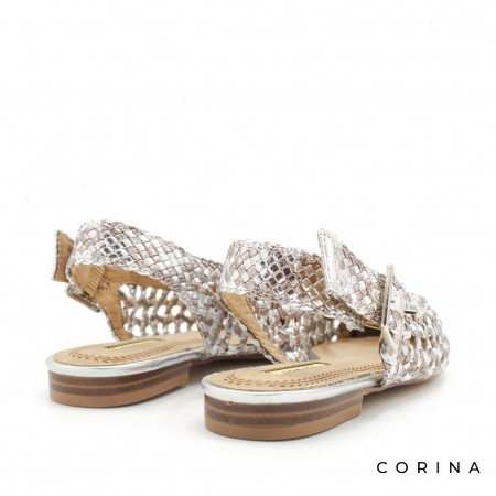 zapatos planos plata mujer