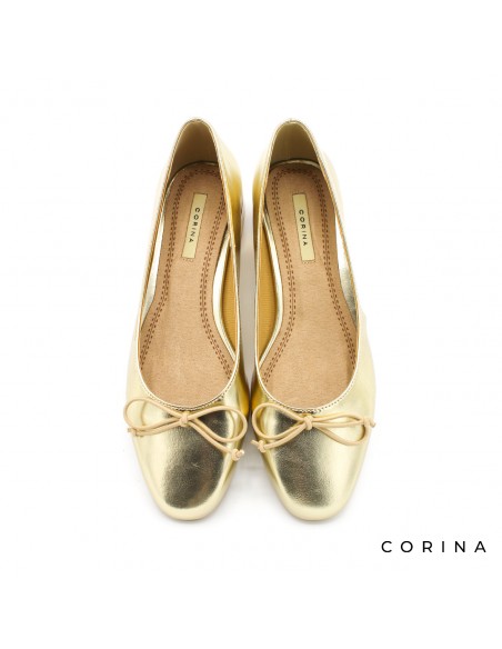 bailarinas con tacón doradas