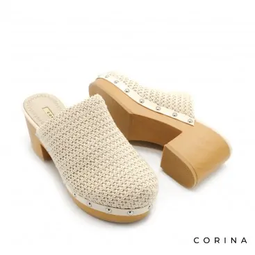 zuecos crochet beige