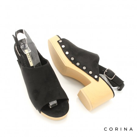 sandalias tacón madera