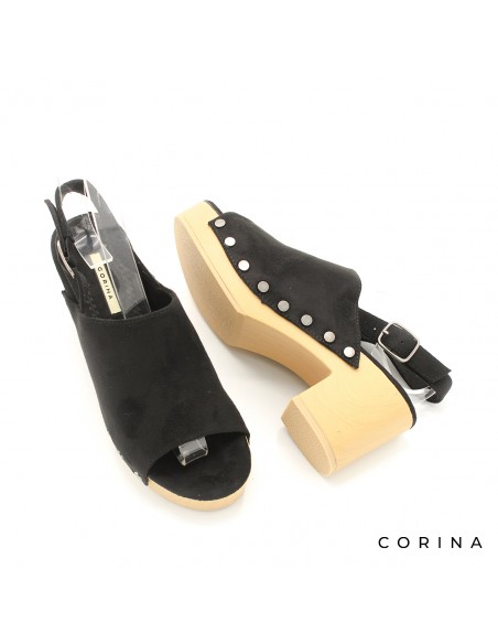 sandalias tacón madera