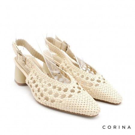 zapatos de tacón beige