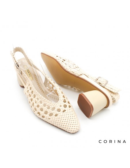 zapatos mujer beige trenzados