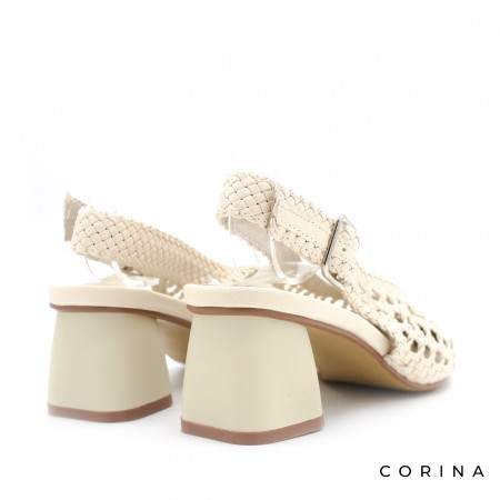 zapato tacón TRENZADo beige