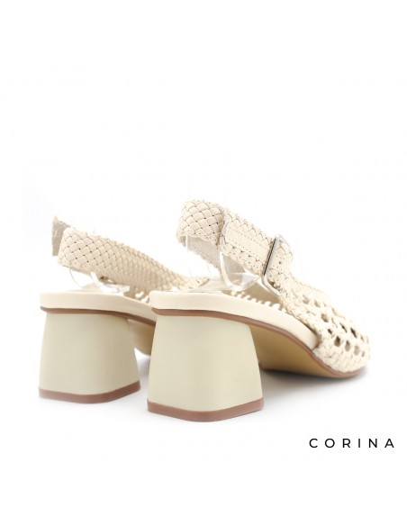 zapato tacón TRENZADo beige
