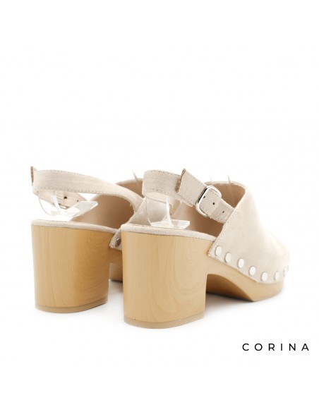 zueco sin punta beige