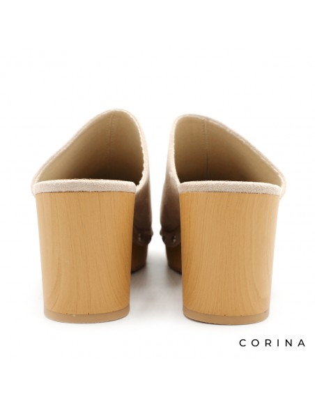 ZUECOS MADERA MUJER BEIGE