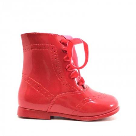 BOTA PIEL ESTILO PASCUALAS CHAROL ROJAS