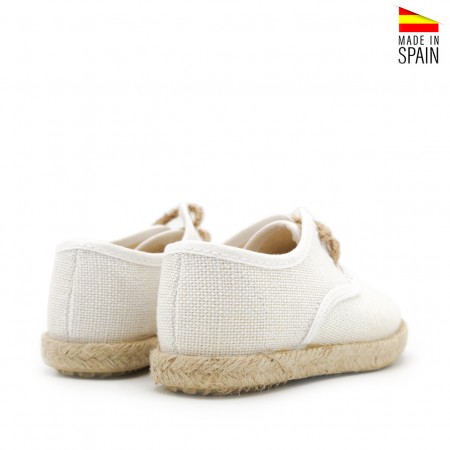 blucher lino blanco con suela esparto para niño