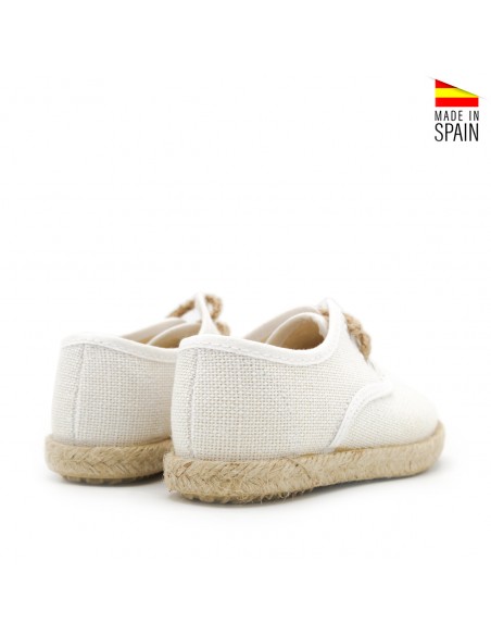 blucher lino blanco con suela esparto para niño