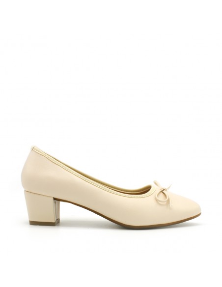 bailarina tacón beige tallas grandes