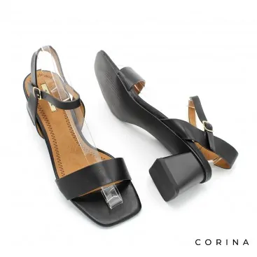 sandalias tacón ancho negras