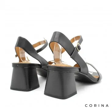 sandalia tacón ancho negra